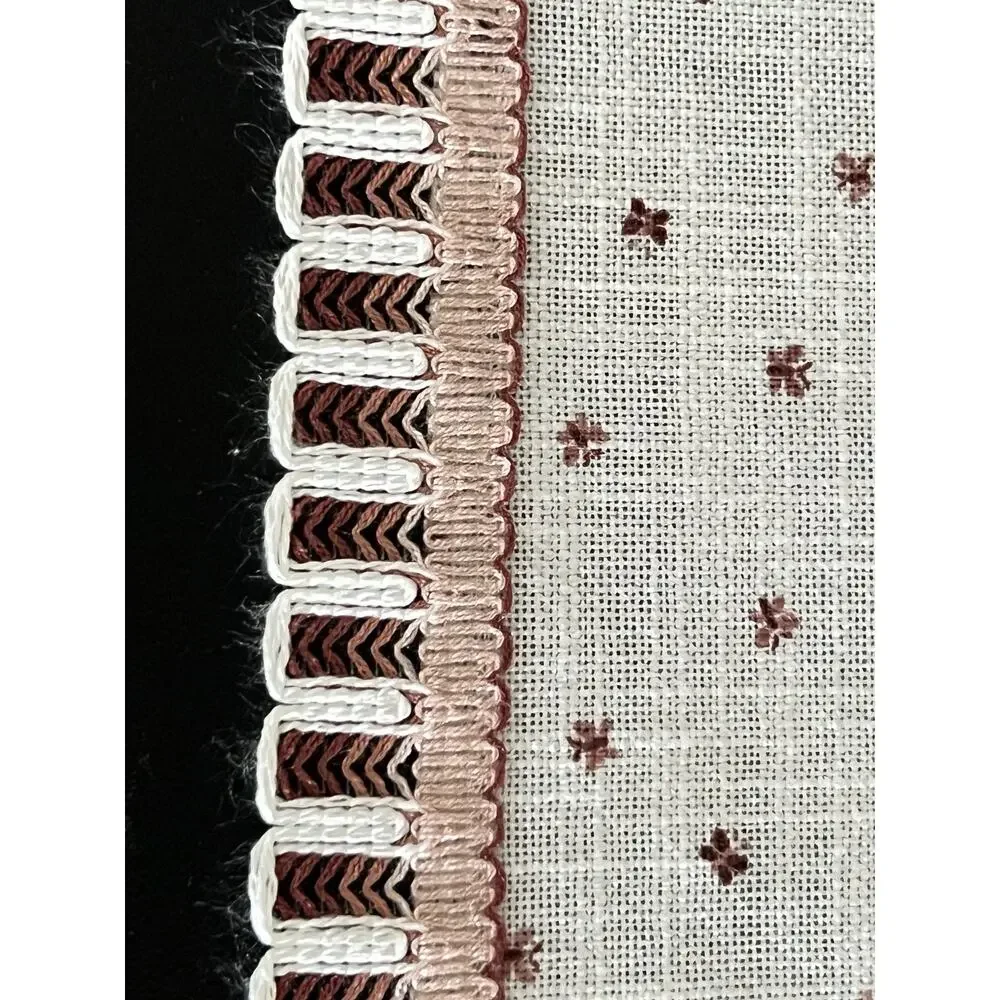 Vintage Tolentex Embroidered Tablecloth Made Germany Butterflies Pink 41.5 x 42